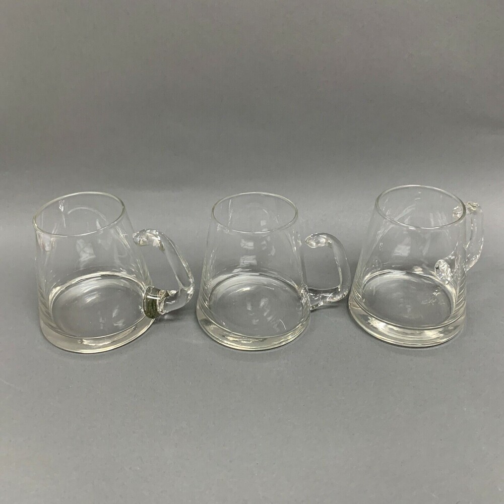 Vintage Cups Clear Glass Lot‎ of 3